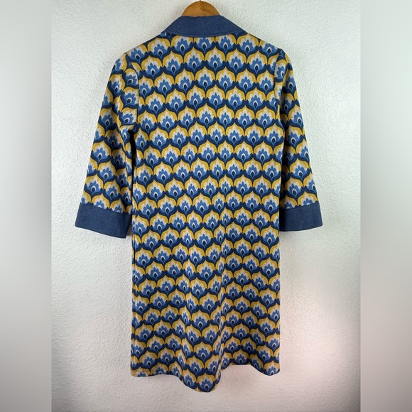 Perfect like new J.McLaughlin Bryony Dress In Mod Squad 3/4 Sleeve Blue - Picture 12 of 12